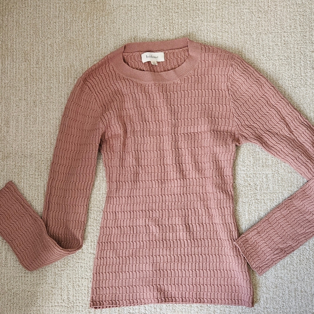 Mauve Textured Knit Sweater